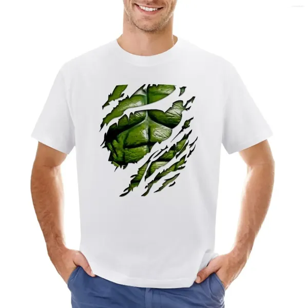 Cofre de músculo verde polos para hombres en camisetas de camiseta desgarrada de color púrpura blusa de camiseta de secado rápido camisetas para hombres