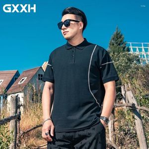 Polos masculine Gxxh Summer grande taille 80-140 kg hommes Big and Tall Polo 63% Cotton Business Black Short Sheve plus 7xl 6xl Tops Mâle