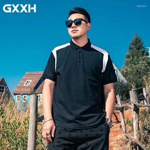 Polos masculine GXXH Polo d'été Fashion High Quality 63% Cotton 80-140kg Casual Male Brand Clothing XXL-7XL