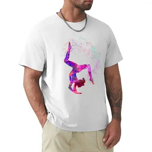 Herenpolo's Gymnastiek Meisje Aquarel Tiener Cadeau T-shirt Aangepast Sneldrogende T-shirts voor mannen