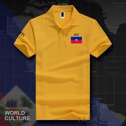 Heren Polos Haïti Haïtiaanse shirts Mannen Korte mouw Witte merken Gedrukt voor Country 2022 Cotton Nation Team Vlag Hayti Ayiti Countrymen's Men