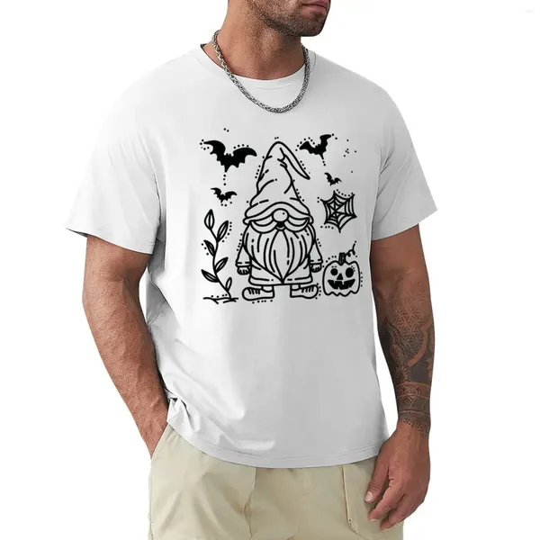 Polos Halloween Gnome Cartoon T-shirt T-shirt Funnys Anime Tees Customalises Mens Funny T-shirts