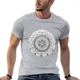 Herenpolo's Handgetekende Mandala - Maanstanden T-shirt Sneldrogende blouse Shirts Grafische Tees Oversized Heren Grote en Lange T