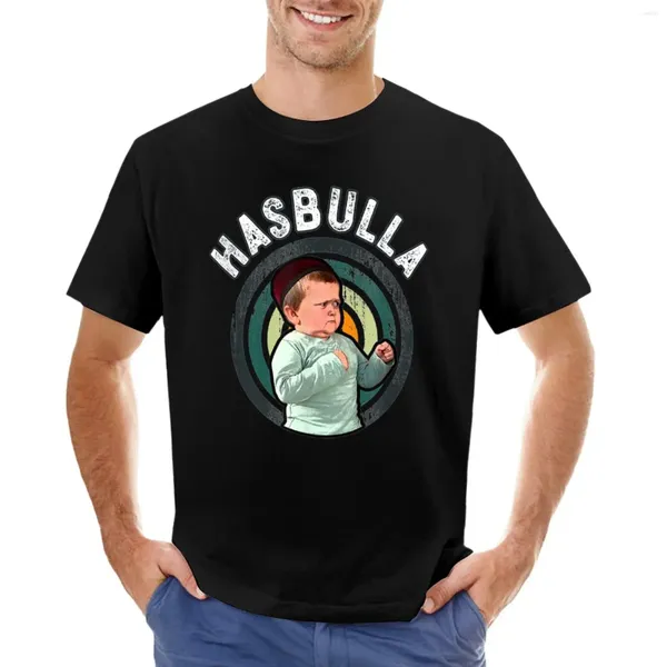 Polos masculins Hasbulla - T-shirt drôle Hasbullah Smile Edition Plaine Black T-shirts Men