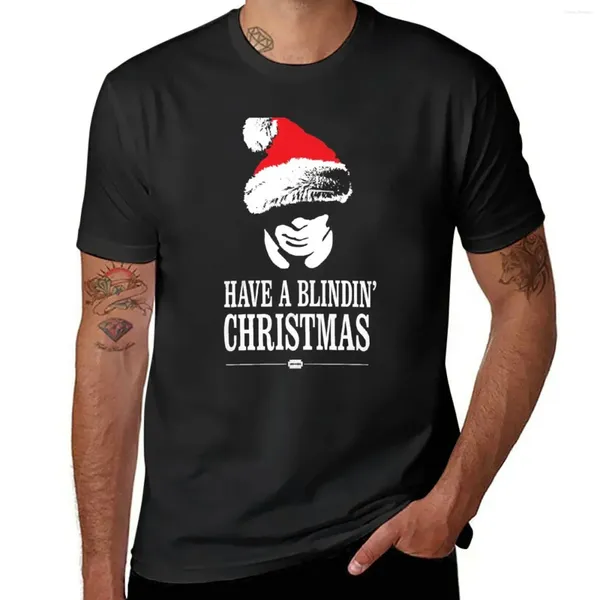 Les polos masculins ont un Noël aveugle!T-shirts noirs surdimensionnés pour hommes en coton t-shirts