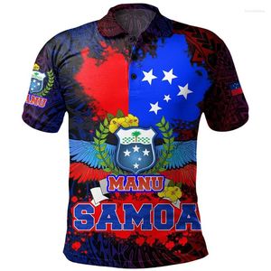 Heren Polos Hawaiian Fashion Polo -shirts Men Cool Polynesisch 3D -bedrukte button shirt Loose Tees Summer Street Tops Korte mouwen