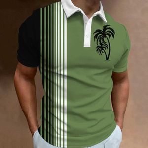 Polos Hawaiian Mens polo shirt à rayures à rayures enrichis de mode de mode de mode d'été