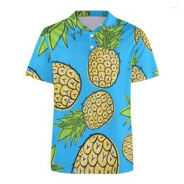 Polos pour hommes Hawaiian Tropical Fruit 3D Polo Polo Men Femmes Lobster Flamingo Modèle à manches courtes Shirts Butt Loose