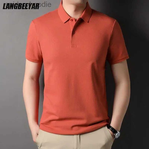 Men's Polos High End 100 % Algodón Nuevo camisas de marca de verano para hombres 2023 Color sólido Topes informales Capases Fashions Men L23122222