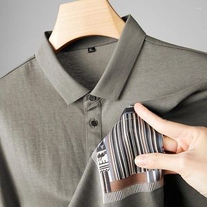 Polos pour hommes haut de gamme marque imprimé été coton à manches courtes grande taille T-Shirt tendance décontracté revers coupe ample Polo