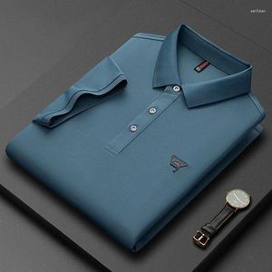 Heren Polo's hoogwaardige merk katoenen revers Polo shirt knop borduurwerk korte mouwen vaste kleurontwerper Business T-shirt M-4XL