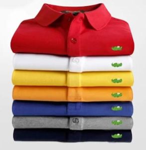 Polo's van heren van hoge kwaliteit gloednieuwe heren top krokodil borduurwerk poloshirt korte mouwen vaste shirt mannen homme slanke kleding camisas s-6xl q240508