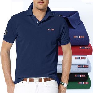 Polo's van heren van hoge kwaliteit katoenen heren Polo shirt korte mouw casual hommes zomer rapel t-shirt vaste kleur mannelijke tops pl811