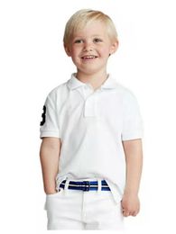 Polos pour hommes de haute qualité Kid's100% coton Big Horse Short Shirt Top Children's Wear Sleeve Small Boy ShirtMen's Men'sMen's