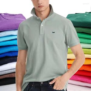 Polos pour hommes Polo à manches courtes pour hommes de haute qualité Coton Marque Logo Coupe décontractée Type Homme Revers T-shirts Tops