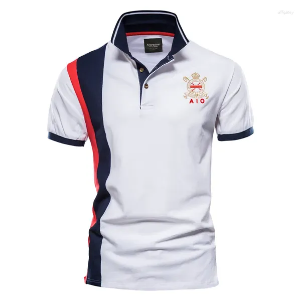 Polos para hombres Poloshirts de alta calidad Cuello de polo de verano Deportes Camisa de algodón puro Moda Casual para hombre Camiseta de manga corta bordada