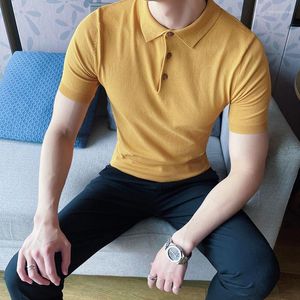 Polos pour hommes haute qualité été 11 couleur unie respirant Polo Para Hombre 2022 chemise à manches courtes hommes coupe ajustée