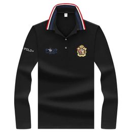 Polos pour hommes Haute qualité Badge de cheval broderie Polo pour hommes hiver à manches longues affaires décontracté homme polos de marques de luxe 231201