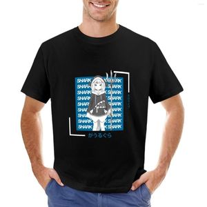 Polos pour hommes T-shirt Hololive-Gawr Gura T-shirts noirs Chemise graphique Anime Man T-shirts graphiques pour hommes Hip Hop