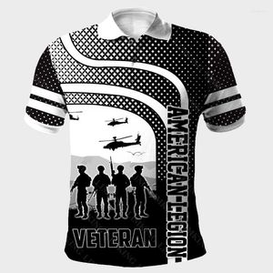 Heren Polos Homme Us Veterans Army Flag 3d Print Men Shirts Casual Hombres Streetwear Shirt Short Sleeve Boy Ropa Mens Clore-101men's Men '