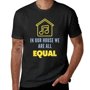 Heren Polos House Music in Our We Are All Equal Is Love T-Shirt Oversizations Vintage Mens grafische T-shirts grappig