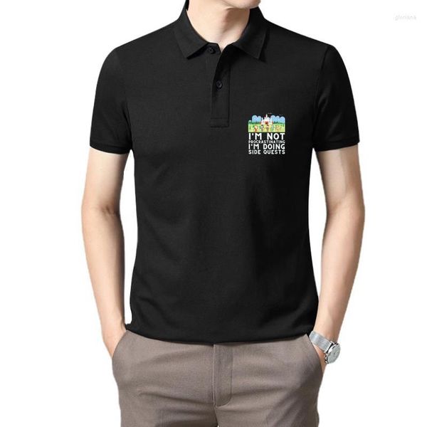 Polos para hombre No estoy procrastinando haciendo misiones secundarias Gamer Gaming camiseta Camisas Prevalent Geek camisetas algodón hombres Tops camiseta