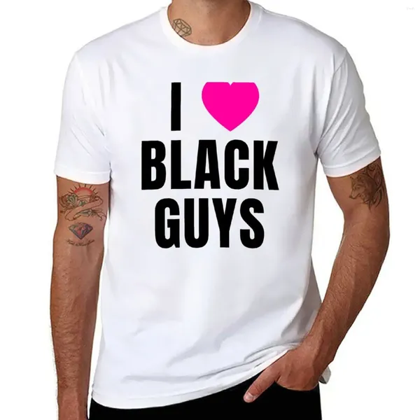 Polos masculins I Love Black Guys T-shirt Vêtements esthétiques Graphiques vintage Tees Mens White T-shirts