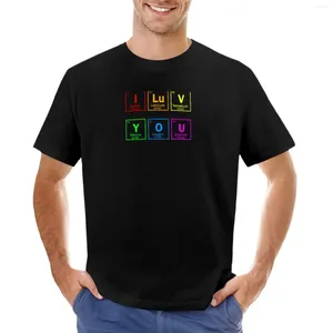 Polos pour hommes Je t'aime des éléments et des couleurs de drapeau LGBT T-shirt Vintage Vintage Animal Prinfor Boys Customs Graphics Men