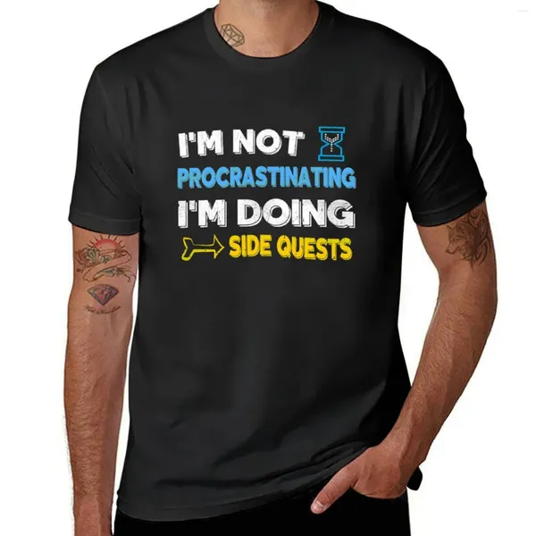 Polos para hombres no estoy postergando ... haciendo misiones secundarias camiseta de camiseta estética