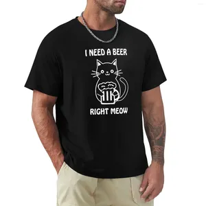 Polos masculins J'ai besoin d'une bière - le chemise de t-shirt miau