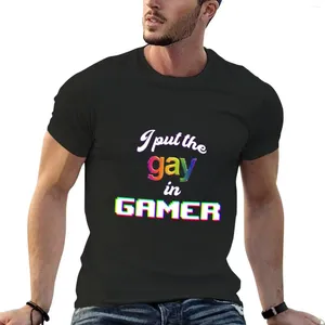 Polos para hombre I Put The Gay In Gamer - Camiseta Pride Ropa Kawaii Camisa de secado rápido Camiseta personalizada