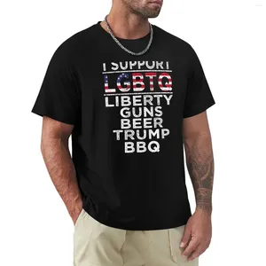 Men's Polos I-Support-LGBTQ - Guns-Beer - Bbq T-shirt Vêtements hippies vintage Sweat Mens Graphic T-shirts