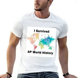 Polos para hombre I Survived AP World History Camiseta Animal Prinfor Boys Ropa vintage Ropa estética hippie Camiseta de manga corta para hombres