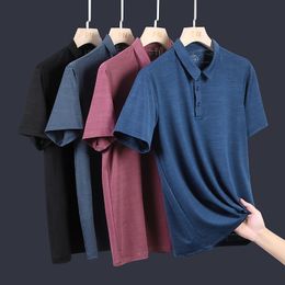 Heren PoloS Ice Polo heren naadloze heren met korte mouwen Polo shirt High End Casual Summer Quick Drying T-shirt merk herenkleding luxe 230412