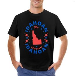 Polos pour hommes Idahoan - T-shirt de la fête nationale du drapeau de l'état de l'Idaho Garçons T-shirts blancs Tops mignons T-shirts noirs pour hommes