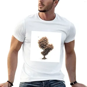 Polo's geïsoleerde boom voor heren en een vogel die boven het t-shirt zomerkleding sporten Fan t-shirts schattige tops heren witte t-shirts
