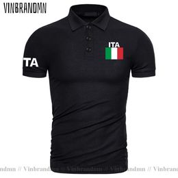 Herenpolo's Italië Italia Italiaanse poloshirts heren korte mouw witte merken bedrukt voor land katoen natie team vlag ITA land tops 230710