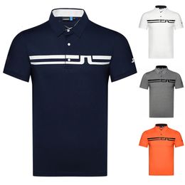 Heren Polos J Lindeberg Golfkleding Zomer Shortsleeveved Sport T -shirt Sweatabsorbing QuickDhing Jersey Comfortabele poloshirt 230815