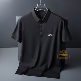 Polos pour hommes J Lindeberg Chemise de golf pour hommes Mode Casual Manches courtes Été Soie de glace Respirant Polo T Sports Tops 230907