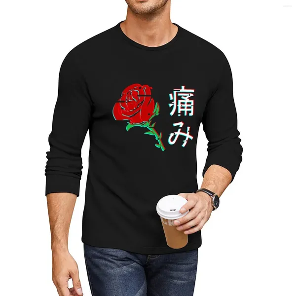 Polos para hombre, Camiseta larga de estética japonesa Rose V3, camisa de secado rápido, camisetas bonitas, camisetas divertidas para hombre