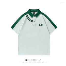 Polos para hombres Estilo japonés Contrasto simple costura Mangas cortas Camisa Polo Baby Boy and Girl Summer Nicho de nicho pareja Media manga