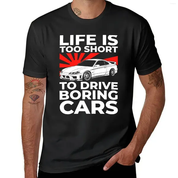 Men's Polos Jdm Car Lover Guy Life est trop court pour conduire des voitures ennuyeuses T-shirt graphiques fans de sport T-shirts noirs pour hommes