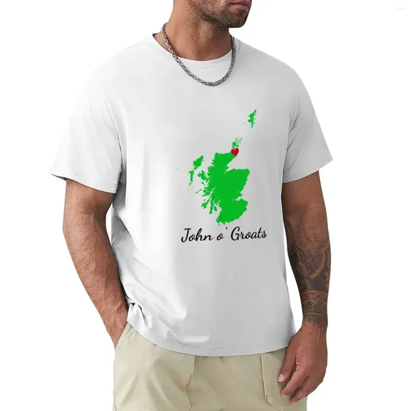 Polos para hombres John o 'Groats camiseta de talla de talla grande pesos pesados camisetas blancas