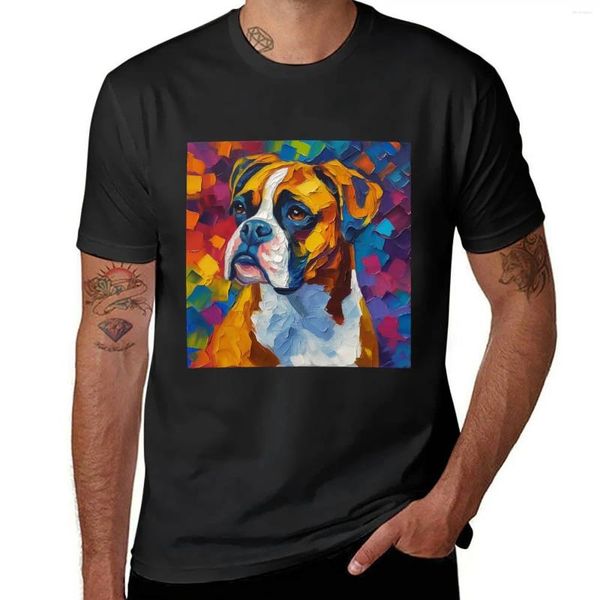 Men's Polos Joy of the Boxer Dog T-shirt Hippie Clothes Edition Graphics Black T-Shirts for Men