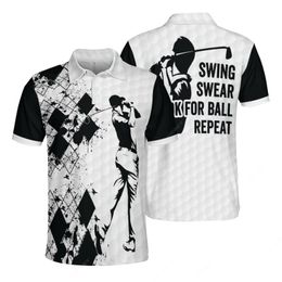 Herenpolo's Jumeast Golf Poloshirts Swing Swear Look For Ball Men White Mesh T Shirt At My Putt Sport Tops Youth Drip Clothing Y2K Apparel 230617
