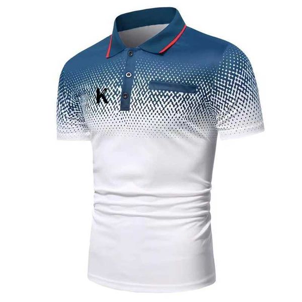 Men's Polos K King Print Mens Mens Summer Polo Slim Fit Sports Sports Short Business Shirt.Q240509