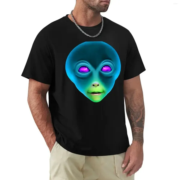 Camiseta de cara extraterrestre de polos para hombres pesos pesados personalizados