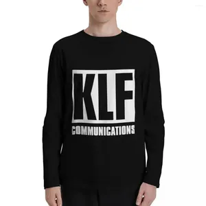 Polos pour hommes KLF Communications (lettres blanches BG noires) T-shirts à manches longues Sweat-shirts Hippie Vêtements Mens Tall T