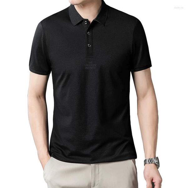 Camisa de solapa de polos para hombres Sección delgada de verano de hombres