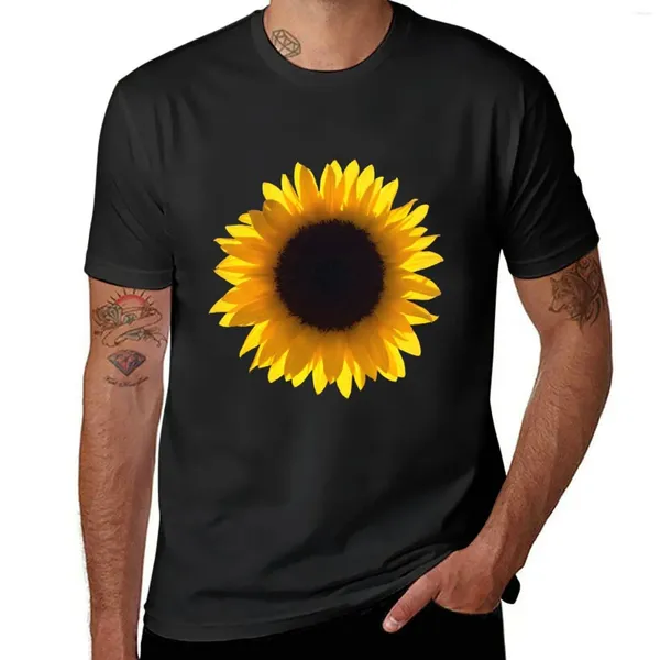 Polos pour hommes Grand T-shirt Eclipse de tournesol jaune unique surdimensionné à séchage rapide pour un garçon Designer T-shirt Hommes